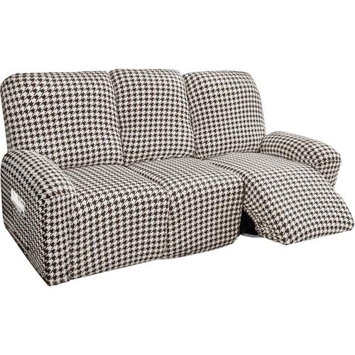 ouxei Stretch-Sofabezug Für Geteilte Liege, Waschbar, 3-Sitzer, Haustierfreundlicher Möbelschutz(Khaki,3 Seats) von ouxei