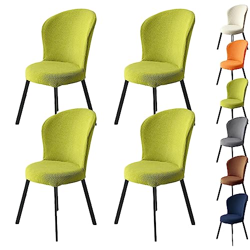ouxei Stretch-Stuhlhussen Für Runde Stühle, Kariert, 1er-/2er-/4er-Set, Gebogene Rückenlehne, Universell Für Esszimmer/Hotel/Restaurant(Green 4pcs) von ouxei
