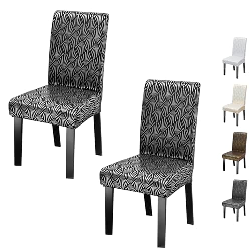 ouxei Stuhlhussen Aus Elastischem Spandex Für Esszimmerstühle – 2er-/4er-Set, Moderne, Waschbare Und Kratzfeste Stuhlschoner Von Parson(Black,2pcs) von ouxei