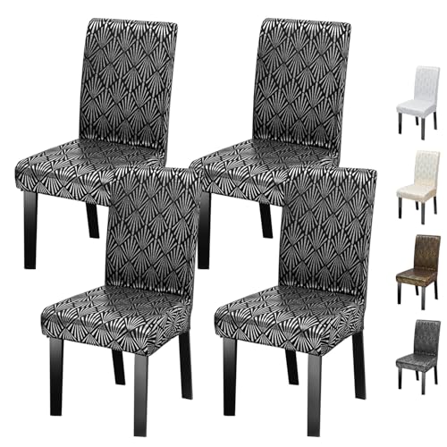 ouxei Stuhlhussen Aus Elastischem Spandex Für Esszimmerstühle – 2er-/4er-Set, Moderne, Waschbare Und Kratzfeste Stuhlschoner Von Parson(Black,4pcs) von ouxei