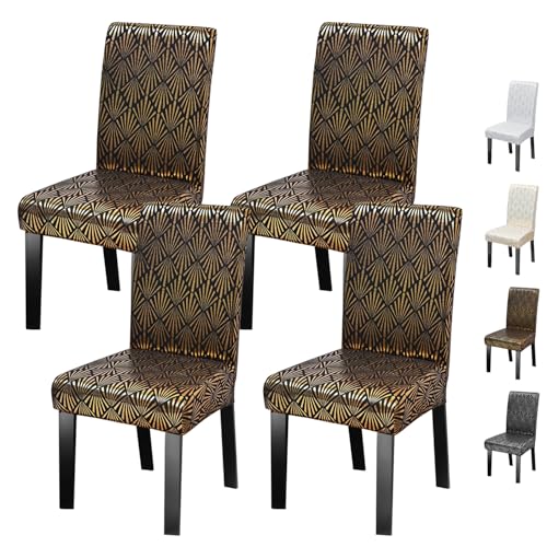 ouxei Stuhlhussen Aus Elastischem Spandex Für Esszimmerstühle – 2er-/4er-Set, Moderne, Waschbare Und Kratzfeste Stuhlschoner Von Parson(Brown,4pcs) von ouxei