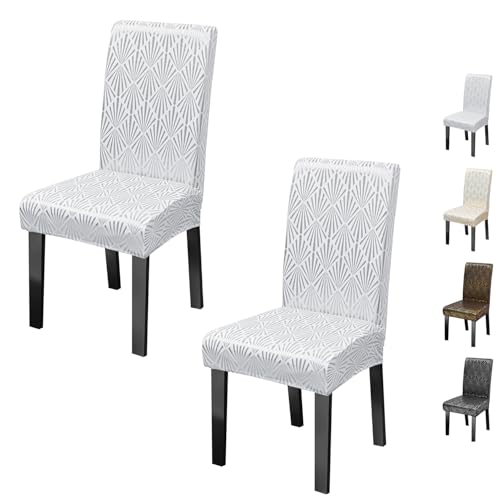 ouxei Stuhlhussen Aus Elastischem Spandex Für Esszimmerstühle – 2er-/4er-Set, Moderne, Waschbare Und Kratzfeste Stuhlschoner Von Parson(White,2pcs) von ouxei