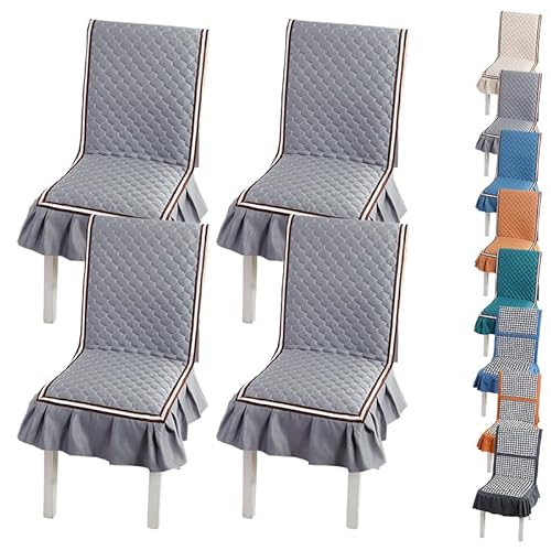 ouxei Stuhlhussen Aus Spitze Mit Siamesischem Muster – rutschfeste, Elastische Sitzbezüge Für Küchenstühle, Dekorativer Schutz(B 4pcs) von ouxei