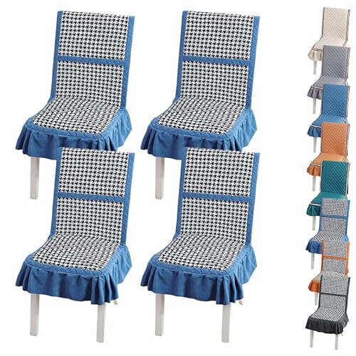 ouxei Stuhlhussen Aus Spitze Mit Siamesischem Muster – rutschfeste, Elastische Sitzbezüge Für Küchenstühle, Dekorativer Schutz(F 4pcs) von ouxei