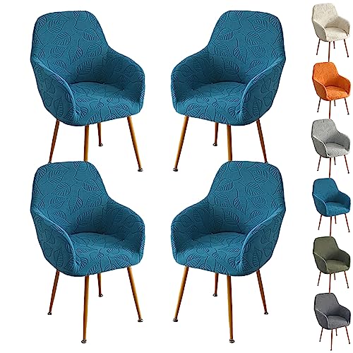 ouxei Stuhlhussen Für Gebogene Sessel, 1er-/2er-/4er-/6er-Set – Elastische, Verdickte Schoner Für Esszimmer/Schlafzimmer/Hotel(Blue 4pcs) von ouxei