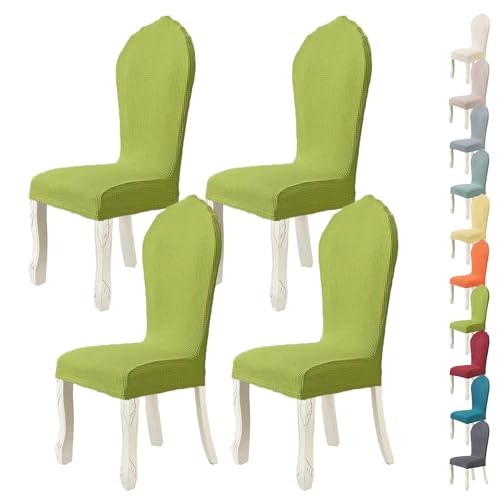 ouxei Stuhlhussen-Set Mit Runder Rückenlehne Für Esszimmerstühle – Stretch-Bezüge Mit Gebogener Rückenlehne, Elastisch, Waschbar – 2er/4er/6er-Set(G 4pcs) von ouxei