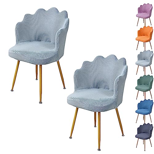 ouxei Stuhlhussen in Blumenform, 1er-/2er-/4er-/6er-Set – verdickter, waschbarer Stretch-Schutz für Esszimmer und Café(Grey 2pcs) von ouxei