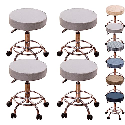 ouxei Verdickte Barhocker-Bezüge, 1er-/2er-/4er-/6er-Set – Universeller, Runder, Abnehmbarer Schutz Für Bar/Hotel/Barbershop(Lgray 4pcs,Large) von ouxei