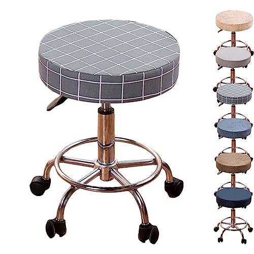 ouxei Verdickte Barhocker-Bezüge, 1er-/2er-/4er-/6er-Set – Universeller, Runder, Abnehmbarer Schutz Für Bar/Hotel/Barbershop(Plaid 1pcs,X-Large) von ouxei