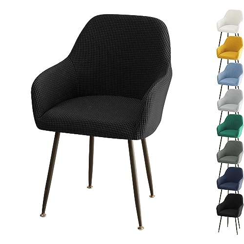 ouxei Verdickte Sesselbezüge, 6er-/4er-/2er-Set, Dehnbar, Universell Für Esszimmerstühle In Küche Und Hotel(Black 1pcs) von ouxei