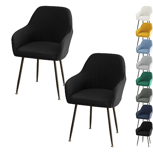 ouxei Verdickte Sesselbezüge, 6er-/4er-/2er-Set, Dehnbar, Universell Für Esszimmerstühle In Küche Und Hotel(Black 2pcs) von ouxei
