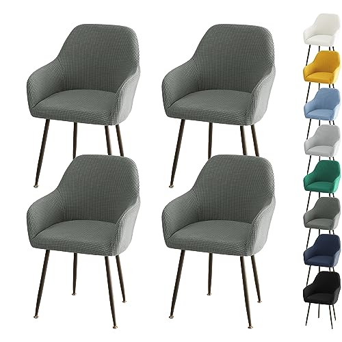 ouxei Verdickte Sesselbezüge, 6er-/4er-/2er-Set, Dehnbar, Universell Für Esszimmerstühle In Küche Und Hotel(Dgray 4pcs) von ouxei