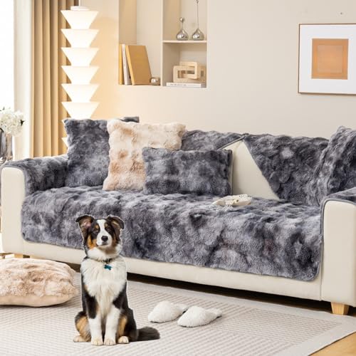 ouxei Verdickter Sofabezug Aus Plüsch In L-Form – Rutschfester Schutz Für Sofas Mit 1/2/3/4 Kissen, Zweisitzer, Liegesessel(1,Pillowcase30*50cm) von ouxei