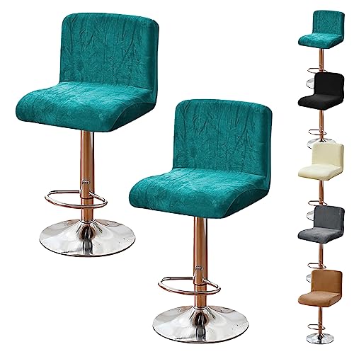 ouxei Waschbare, Elastische Barhocker-Bezüge, 2er-/4er-/6er-Set, Universell Für Hohe, Drehbare Kneipen-/Thekenhocker(Blue 2pcs) von ouxei