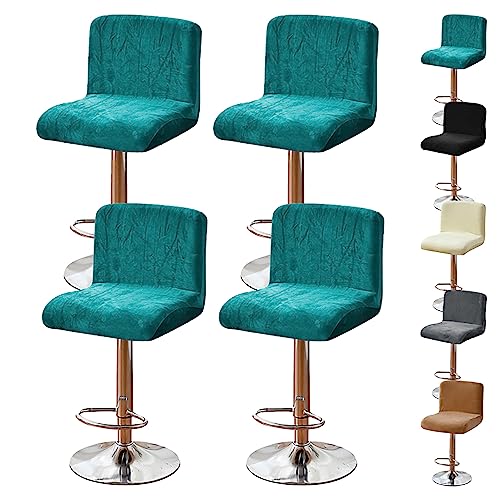 ouxei Waschbare, Elastische Barhocker-Bezüge, 2er-/4er-/6er-Set, Universell Für Hohe, Drehbare Kneipen-/Thekenhocker(Blue 4pcs) von ouxei