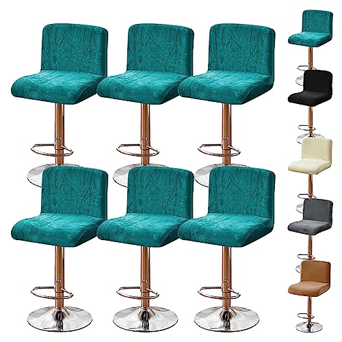 ouxei Waschbare, Elastische Barhocker-Bezüge, 2er-/4er-/6er-Set, Universell Für Hohe, Drehbare Kneipen-/Thekenhocker(Blue 6pcs) von ouxei