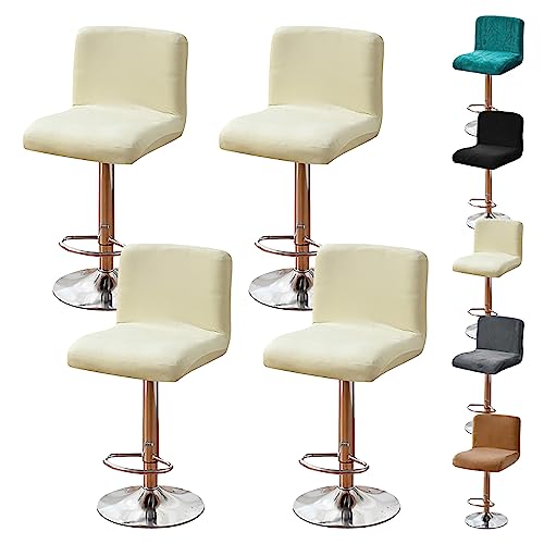 ouxei Waschbare, Elastische Barhocker-Bezüge, 2er-/4er-/6er-Set, Universell Für Hohe, Drehbare Kneipen-/Thekenhocker(White 4pcs) von ouxei