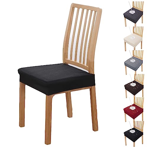 ouxei Wasserdicht Esszimmer Stuhl Sitzbezüge Set Jacquard Stretch Universal Protector Für Restaurant(Black 1pcs) von ouxei