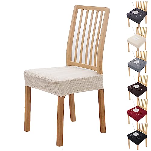 ouxei Wasserdicht Esszimmer Stuhl Sitzbezüge Set Jacquard Stretch Universal Protector Für Restaurant(Cream 1pcs) von ouxei