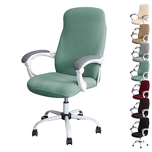 ouxei Wasserdichter Bürostuhlbezug, 1er/2er/4er/6er-Set – Verdickter Stretch-Drehstuhlschutz Mit Reißverschluss(Green 1pcs,Large) von ouxei