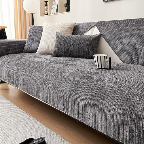 ouxei Wasserdichter Sofabezug Mit Vertikalen Streifen – Rutschfester, Waschbarer Schutz Für 2-/3-/4-Kissen-Sofagarnituren – Haustierfreundlich(B,90 * 240CM/35.4 * 94IN) von ouxei