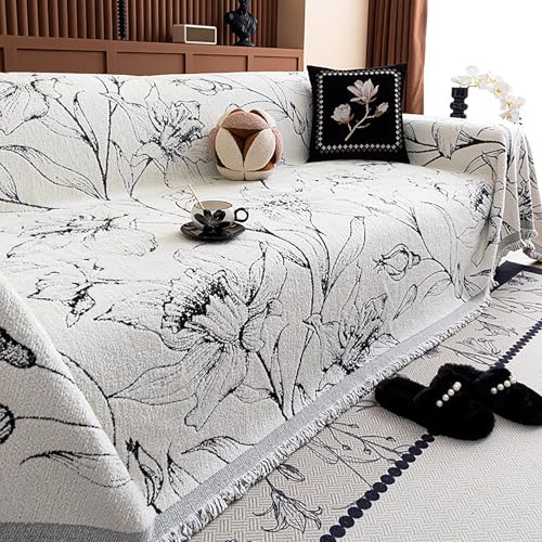 ouxei Weiche, Dicke Fleece-Sofabezüge Für 1–4 Kissencouch, Rutschfester Ganzjahresschutz Für Haustiere(Black,71 * 181in) von ouxei