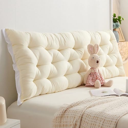 ouxei Weiches Lesekissen Für Das Kopfteil – Großes Rechteckiges Nackenrolle Für Ausruhen Im Bett/Tatami-Dekor(Beige,90 * 50cm) von ouxei