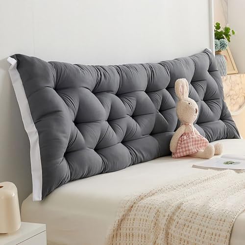 ouxei Weiches Lesekissen Für Das Kopfteil – Großes Rechteckiges Nackenrolle Für Ausruhen Im Bett/Tatami-Dekor(Gray,180 * 50cm) von ouxei