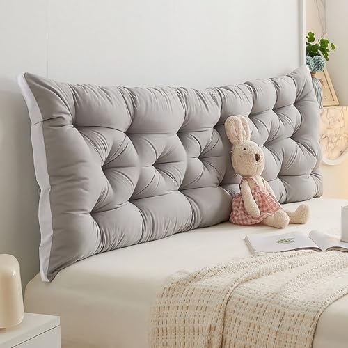 ouxei Weiches Lesekissen Für Das Kopfteil – Großes Rechteckiges Nackenrolle Für Ausruhen Im Bett/Tatami-Dekor(LightGray,200 * 50cm) von ouxei