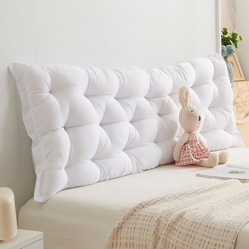 ouxei Weiches Lesekissen Für Das Kopfteil – Großes Rechteckiges Nackenrolle Für Ausruhen Im Bett/Tatami-Dekor(White,200 * 50cm) von ouxei