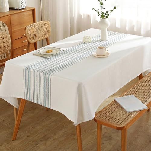 ouxei wasserdichte, Rechteckige Tischdecke, Schmutzabweisend, Knitterfrei, Moderner Stil Für Küche, Esszimmer, Party(Blue,140 * 140cm) von ouxei