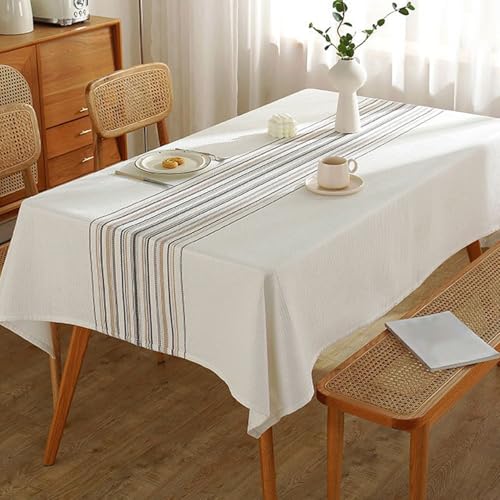 ouxei wasserdichte, Rechteckige Tischdecke, Schmutzabweisend, Knitterfrei, Moderner Stil Für Küche, Esszimmer, Party(Curry,140 * 180cm) von ouxei
