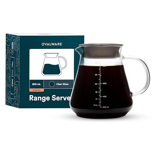 Glas Kaffeekanne Teekanne für Pour Over Kaffee & Tee - 800 ml/20oz Ovalware Mikrowellensichere und Hitzebeständige 2.5 mm dicke Glaswand Glas Kaffeekanne Teekanne für Pour Over Kaffee & Tee - 800 ml/20oz Ovalware Mikrowellensichere und Hitzebeständige 2.5 mm dicke Glaswand von ovalware