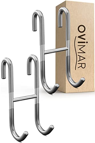 ovimar Duschhaken und Heizungshaken Hov im 2er Set | Edelstahl | Silber | mit Silikonbeschichtung | Handtuchhalter | an Duschwand oder am Rundheizkörper für die Halterung von Badzubehör ovimar Duschhaken und Heizungshaken Hov im 2er Set | Edelstahl | Silber | mit Silikonbeschichtung | Handtuchhalter | an Duschwand oder am Rundheizkörper für die Halterung von Badzubehör von ovimar