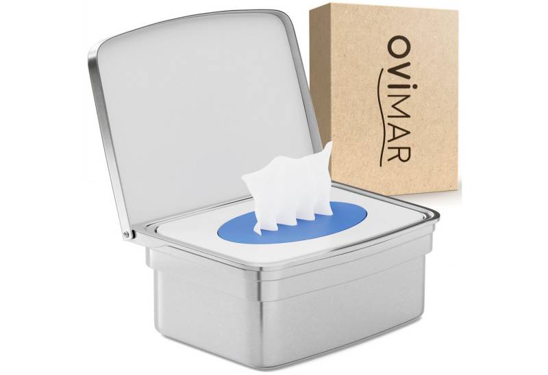 ovimar Feuchttücherbox (1 St), aus Edelstahl in Silber zur Zum Bohren von ovimar