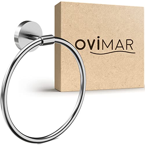 ovimar Handtuchring Bovbjerg rechteckig | Edelstahl Silber | Handtuchhalter zum Bohren | modernes Design | Wandbefestigung | für das Badezimmer, Gäste WC oder Küche ovimar Handtuchring Bovbjerg rechteckig | Edelstahl Silber | Handtuchhalter zum Bohren | modernes Design | Wandbefestigung | für das Badezimmer, Gäste WC oder Küche von ovimar