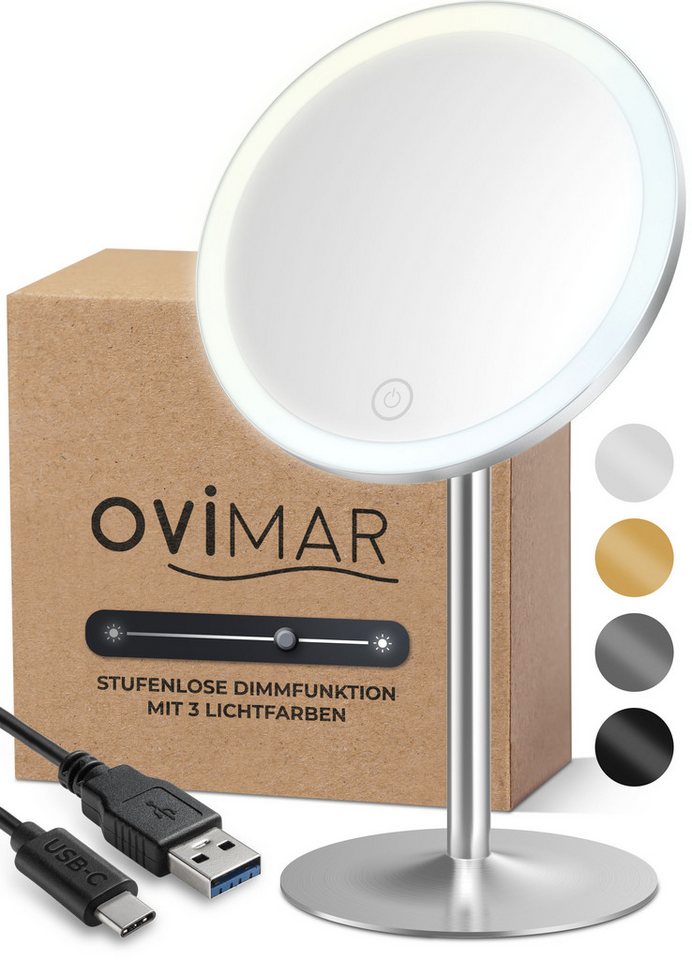 ovimar Kosmetikspiegel (1-St), aus Edelstahl in Silber zur von ovimar
