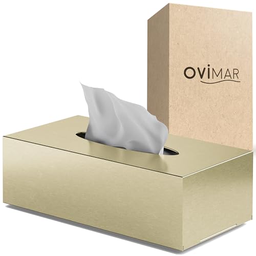 ovimar Kosmetiktücher Box Uttakleiv | aus edlem Edelstahl | Gold | Taschentuchspender, Papierhandtuchspender oder Kosmetiktuchspender für Bad, Küche oder Esstisch | optionale Wandbefestigung ovimar Kosmetiktücher Box Uttakleiv | aus edlem Edelstahl | Gold | Taschentuchspender, Papierhandtuchspender oder Kosmetiktuchspender für Bad, Küche oder Esstisch | optionale Wandbefestigung von ovimar