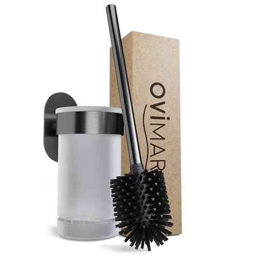 ovimar Toilettenbürste Glittertind | Gunmetal | Wandhalterung ohne Bohren | Silikon Klobürste | WC Bürste mit Belüftungsfunktion | zum Kleben | aus Edelstahl | WC Bürstenkopf wechselbar ovimar Toilettenbürste Glittertind | Gunmetal | Wandhalterung ohne Bohren | Silikon Klobürste | WC Bürste mit Belüftungsfunktion | zum Kleben | aus Edelstahl | WC Bürstenkopf wechselbar von ovimar