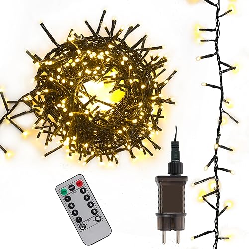 Lichterkette LED Galaxie Lichterkette 400 LEDs und 8 Leuchtmodi | IP44 für Innen- und Außenbereich | mit Strom | LED Lichterkette zur Party Deko oder Weihnachtsdeko | mit Fernbedienung, dimmbar, Timer von ovitec