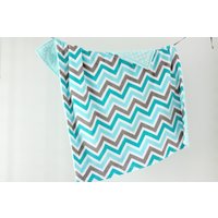 Babydecke Aqua Chevron. Babydecke. Minky Kinderwagendecke. Autositzdecke, . Bunte von owesley