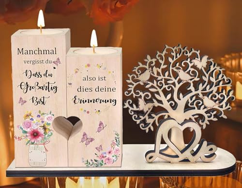 Geburtstagsgeschenk für Frauen，Kerzenständer Holz Geschenke für Frauen，Personalisierte Geschenke Frauen，Inspirierene Du Bist Toll Geschenke für Frauen Männer，Beste Freundin Geschenke von owlfun