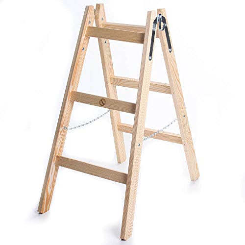 Holzleiter Standard 2x3 Stufen Zweiseitige Klappleiter Leiter Haushaltsleiter 150kg von owlyshop