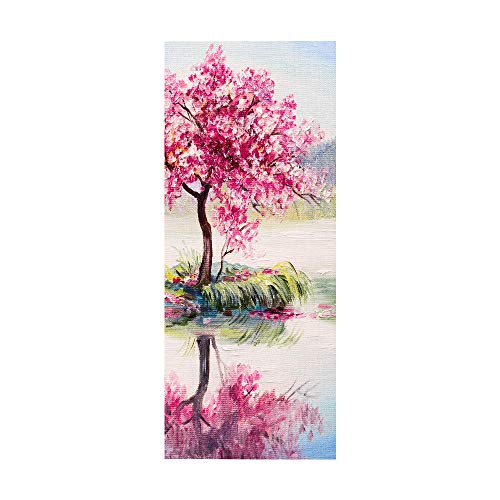 3D Türaufkleber Pink Tree Selbstklebende Wandmalerei Home Decoration Wandaufkleber Schlafzimmer Wohnzimmer Abnehmbare Poster Art Aufkleber-77 x 200 cm von oxiang