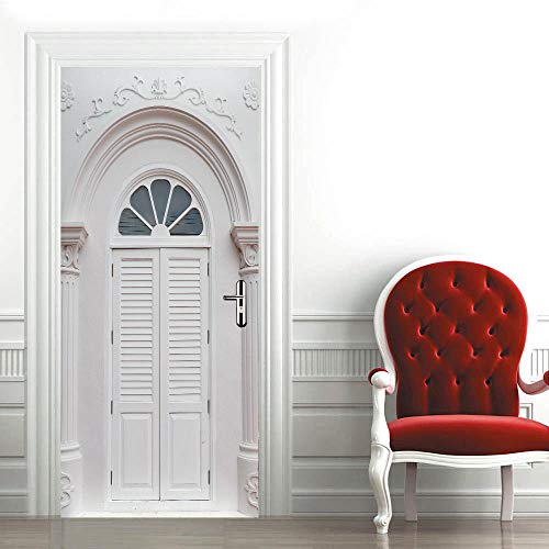 3D Türaufkleber Türmuster Selbstklebende Wandmalerei Home Decoration Wandaufkleber Schlafzimmer Wohnzimmer Abnehmbare Poster Art Aufkleber-77 x 200 cm von oxiang
