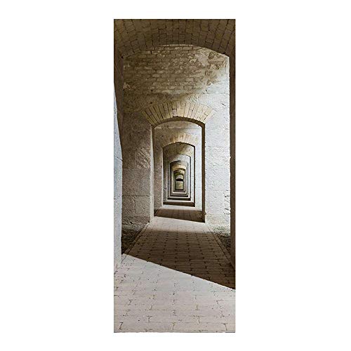 oxiang 3D-Türaufkleber Stone Cave Selbstklebende Wandmalerei Home Decoration Wandaufkleber Schlafzimmer Wohnzimmer Abnehmbare Poster Art Aufkleber-95 x 215 cm von oxiang