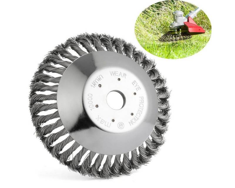 oyajia Benzin-Motorsense 8" Unkrautbürste Freischneider Zubehör 25,4 mm,Langlebig Drahtbürste, Doppelt versiegelte Edelstahldraht-Mähkopf Freischneider Rasenmäher von oyajia
