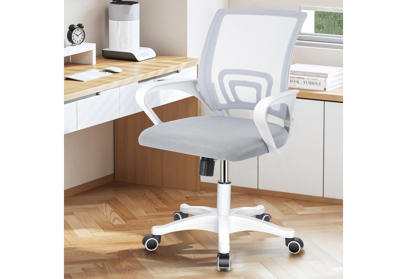 oyajia Bürostuhl Höhenverstellbar Bürostuhl, Verchromten Fußkreuz, 360° drehbar stuhl, Ergonomischer Gepolsterte Chair, Atmungsaktiv, Wippfunktion 90°-135° oyajia Bürostuhl Höhenverstellbar Bürostuhl, Verchromten Fußkreuz, 360° drehbar stuhl, Ergonomischer Gepolsterte Chair, Atmungsaktiv, Wippfunktion 90°-135° von oyajia