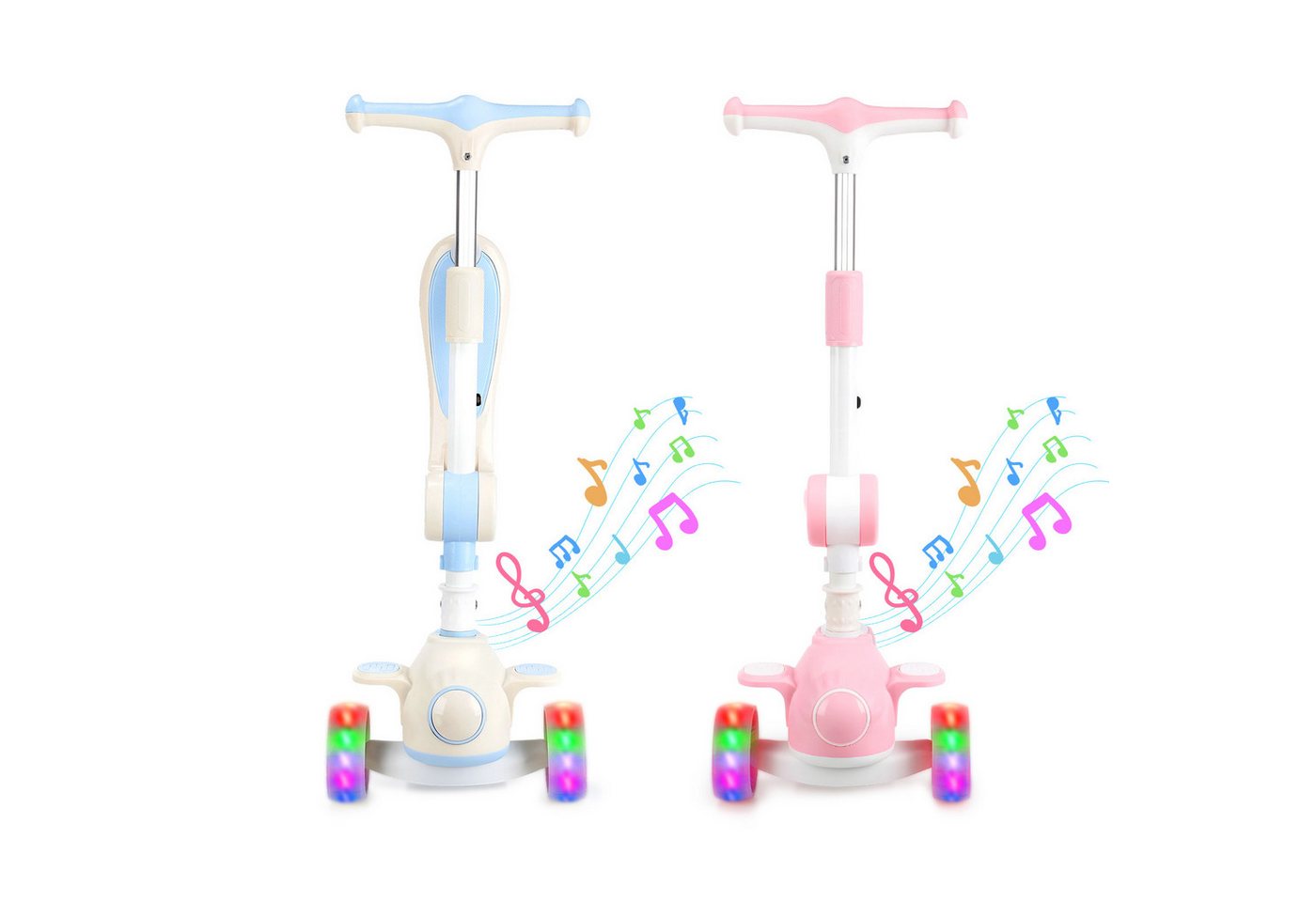 oyajia Cityroller Scooter Roller Kinder Kinderroller Dreiradscooter ab 2 jahre, (Roller höhenverstellbarer Cityroller), höhenverstellbarer Kinder Scooter mit LED Wheels von oyajia