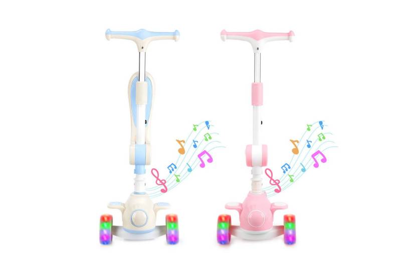 oyajia Cityroller Scooter Roller Kinder Kinderroller Dreiradscooter ab 2 jahre, (Roller höhenverstellbarer Cityroller), höhenverstellbarer Kinder Scooter mit LED Wheels von oyajia